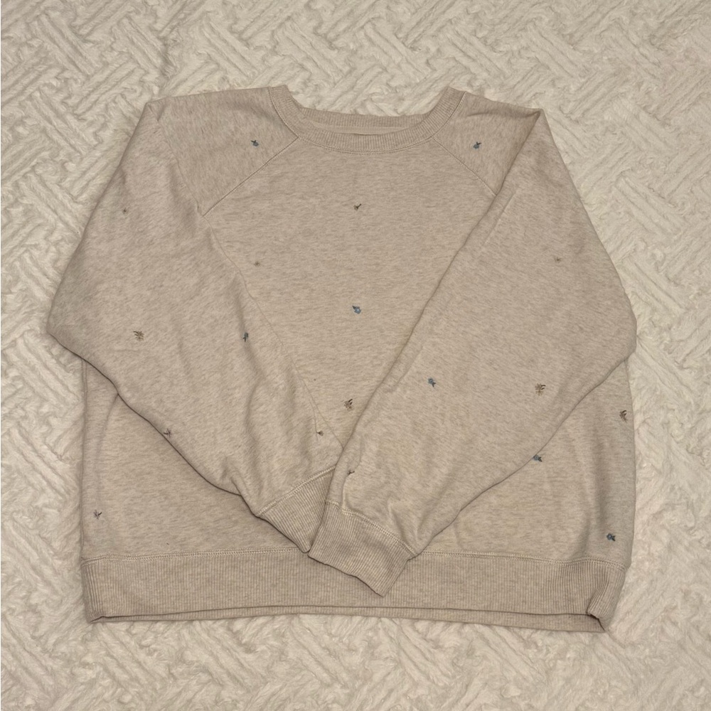 🤍 American Eagle Cream Floral Embroidered Sweater 🤍